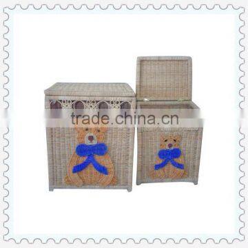 decorative rattan storage box with lid 2pcs/set