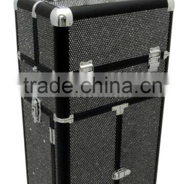 Professional 4-in-1 Rolling Makeup Artist Cosmetic Train Case Organizer Storage Case,black Crystal Beauty Makeup Trolley Case photo-2