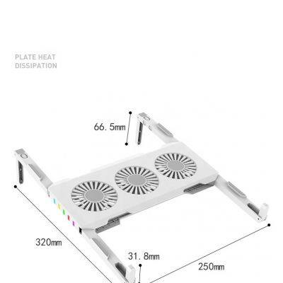 Desk 3 Cooling Fan Adjustable Foldable Laptop RGB Stand for Mac Air Pro for HP Computers Portable Computer Folding Bracket photo-5