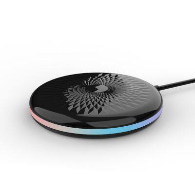 Wireless Charging Pad with Color Ambient Light 3 in 1 Magnetic Fast Charging for Apple Watch and Headphones Wireless Charger