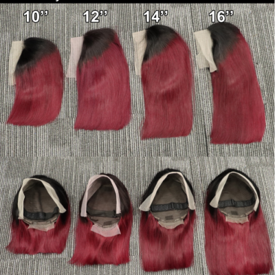 Color Bob Wig 100% Human Hair Virgin Hair Lace Wig Straight photo-4