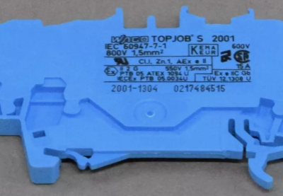 German WAGO Genuine Wanke 2001-1301 Three Wire Rail Mounted Self-locking Spring Terminal Block 1.5mm Square photo-3