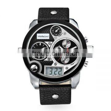 2015 morden style double movement factory man metal multiple time zone analog digital watch china wholesale