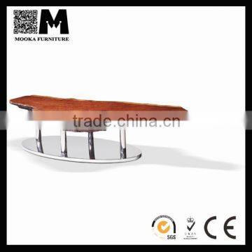 promotional factory price natural wood live edge big tea table