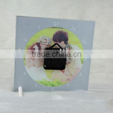 Blank tempered glass clock for sublimation/Printing glass clock for sublimation photo frame wall clock