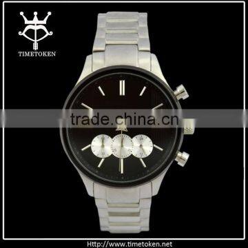 OEM men watch chronograph luxury high quality stainless steel band