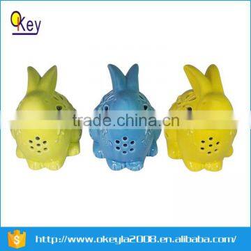 Set of 3 LED ceramic easter rabbit figurines for hot sales and high quality