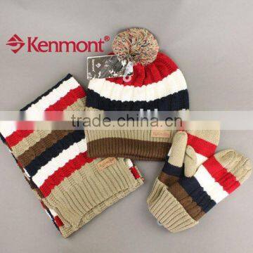 Fashion Accessories wool For Set Knitted Cap Scarf And Gloves