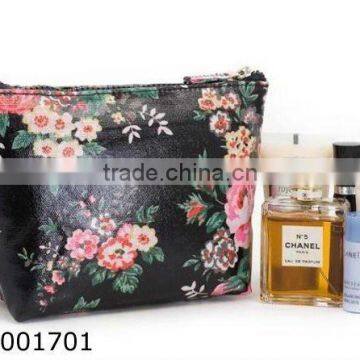 promotional canvas travel cosmetic organizer bag with PVC backing