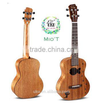 UKU tenor solid mahogany wood lovely soundhole ukulele for sale with laser photo