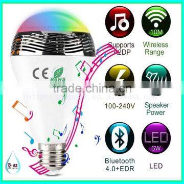 High quality CE and RoHS approval music RGBW bluetooth speaker led bulb