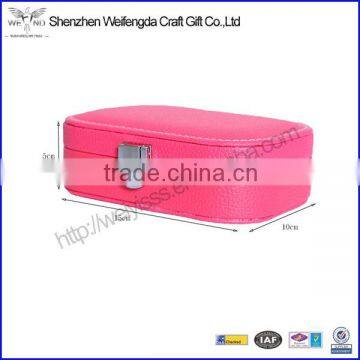 pink faux leather case for women jewelry gift box packaging chinese made