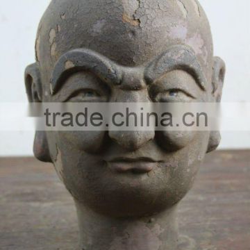 Antique Chinese mud Buddha Head Sculpture