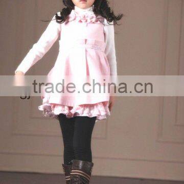 2012 latest designed pink cut winter child dress