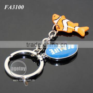 3D Mini Clownfish Shaped Customized Printing Logo Color Painting Metal Fish Keychain photo-5
