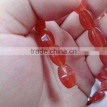 Natural Red Carnelian Beads Gemstones Red Agate Faceted Rice Beads 8*12mm photo-6