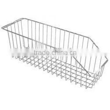 Chrome wire catheter basket - horizontal small - 400mm x 135mm x 130mm (DxWxH) Chrome wire catheter basket