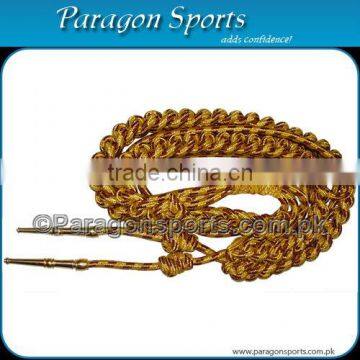 Tricolour Gold Mylar & Silk Boulbe Tip Aiguillette