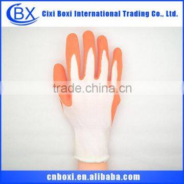 High quality China supplier orange/custom safety glove,pvc dotted work gloves