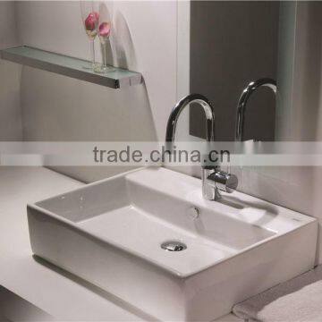 Ceramic Wash Basin Space Saving Self-cleaning Glaze Brass Water Faucet photo-5