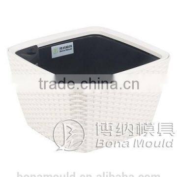 plastic rattan rectangular flowerpot /popular design in European countries