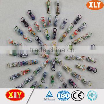 shenzhen xly wholesale colorful printed zipper slider