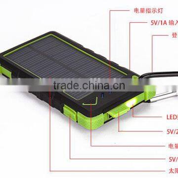 Climber hooking waterproof solar charge power bank 8000mAh