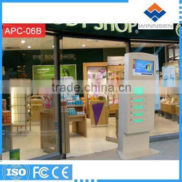 Card Operated Big screen free standing digital lockers phone lockersremote control cell phone charging APC-06B