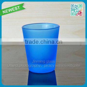 Unique Color Short Glassware Blue Colored Short Wine Glass Wholesale