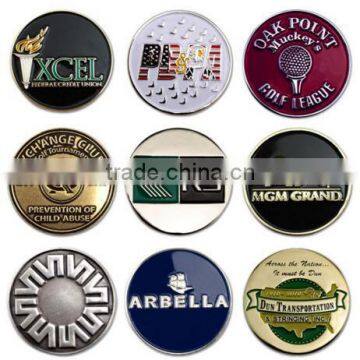 Use any logo metal golf ball marker for golf gift