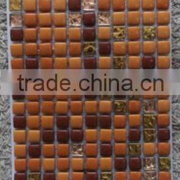 Orange and red decorative wall tile crystal glass mosaic