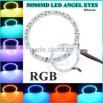 2x 4x 6x DC12 80mm 60mm 40mm full / semi cirle Colorful red blue green orange angel eyes for E46 Angel eyes led ring light