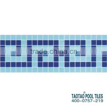150x300 Decorative Tile Border Line With Glass Mosaic for Pool photo-4
