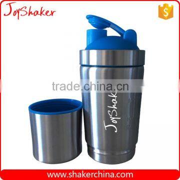 Custom Design Steel Protein Shaker,700+200ML Stainless Steel Protein Shaker Cup Quality Choice