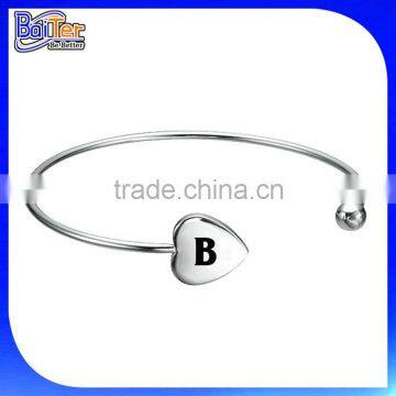 Custom Fashion Rose Gold Initial Cuff Bracelet 925 Sterling Silver Gold Initial Bangle Bracelet Quality Choice photo-5