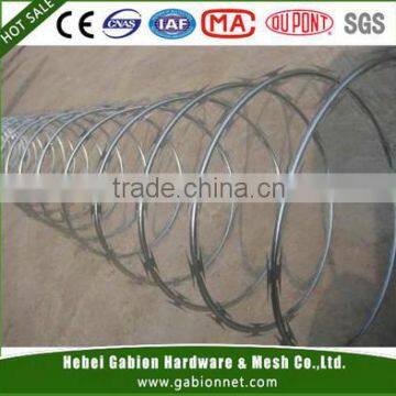 500 mm coil diameter low price concertina razor barbed wire factory