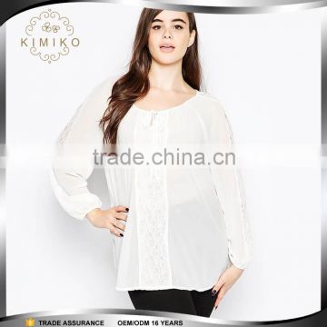 New Fashion White Lace Blouse for Woman