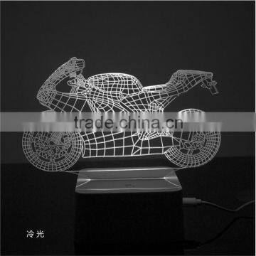 Motorcycle Shape 3D Led Desk Lamp With Touch Switch photo-2