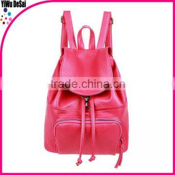 Fashion Girls School Bag Women PU Leather Drawstring Backpack Travel Bag