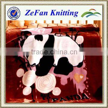 2013 Super soft 100% polyester panda print blanket wholesale