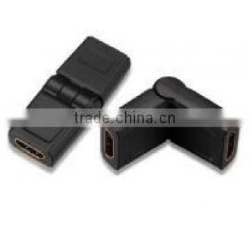 Female HDMI to Female HDMI and fixed 180 degree turn swivel joint adapter made in china