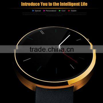 Premium newest round shape 1.22' TFT capacitive touch screen smart bluetooth watch with heart rate monitor and pedometer