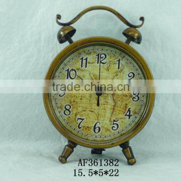 metal table clock with two rings