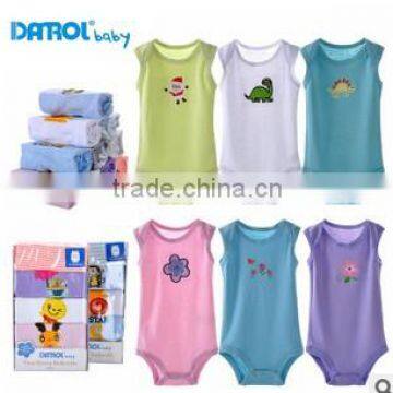 DAROL baby summer vest romper for newborn baby, 100% cotton 5pcs pack