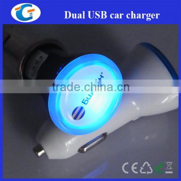 Dual USB Rapid Car Battery Charger With Lighting Logo