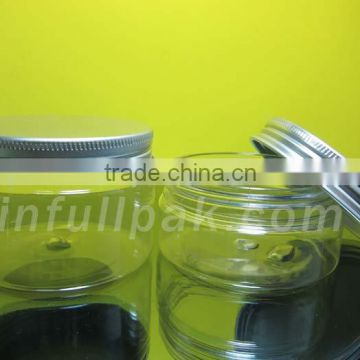 4oz Clear PET Jar wtih Silver Aluminum lid