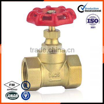 brass Gate valve for water red handle