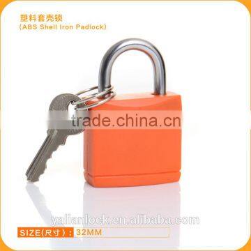 Orange Type ABS Shell Iron padlock colorful Plastic cover Body safety padlock