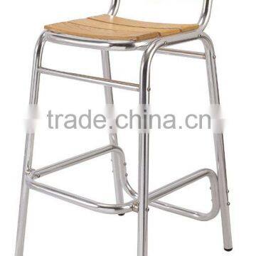 Bar stool chair made of aluminum and wood