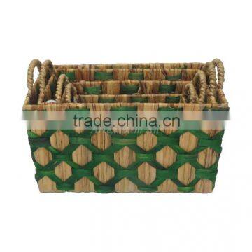 Set of 4 eco-friendly, high quality natural water hyacinth basket/decorative storage basket crafted from Vietnam with good price